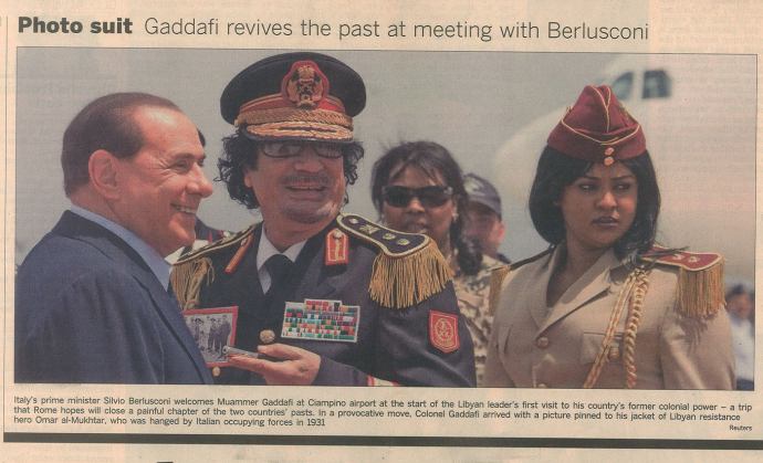 Colonel Gaddafi in Italy (FT)